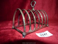 A silver Toast rack, Birmingham, 1925, Mappin & Webb.