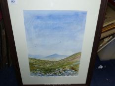 A framed and mounted Watercolour titled 'Sugar Loaf from Blaen Onneu',