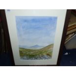 A framed and mounted Watercolour titled 'Sugar Loaf from Blaen Onneu',