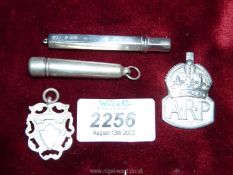 A small quantity of silver items including silver A.R.