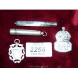 A small quantity of silver items including silver A.R.