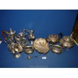 A quantity of plated items to include teapot dated December 10th 1833,