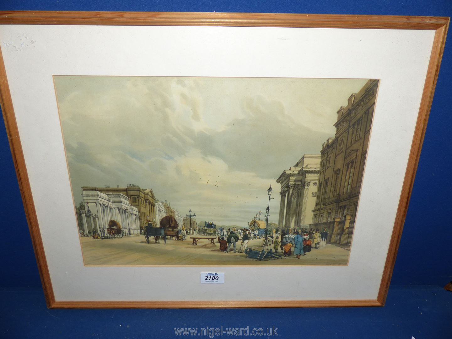 A framed and mounted Print 'Hyde Park Corner', no visible signature, 22 1/2"x 17 3/4". - Image 2 of 2