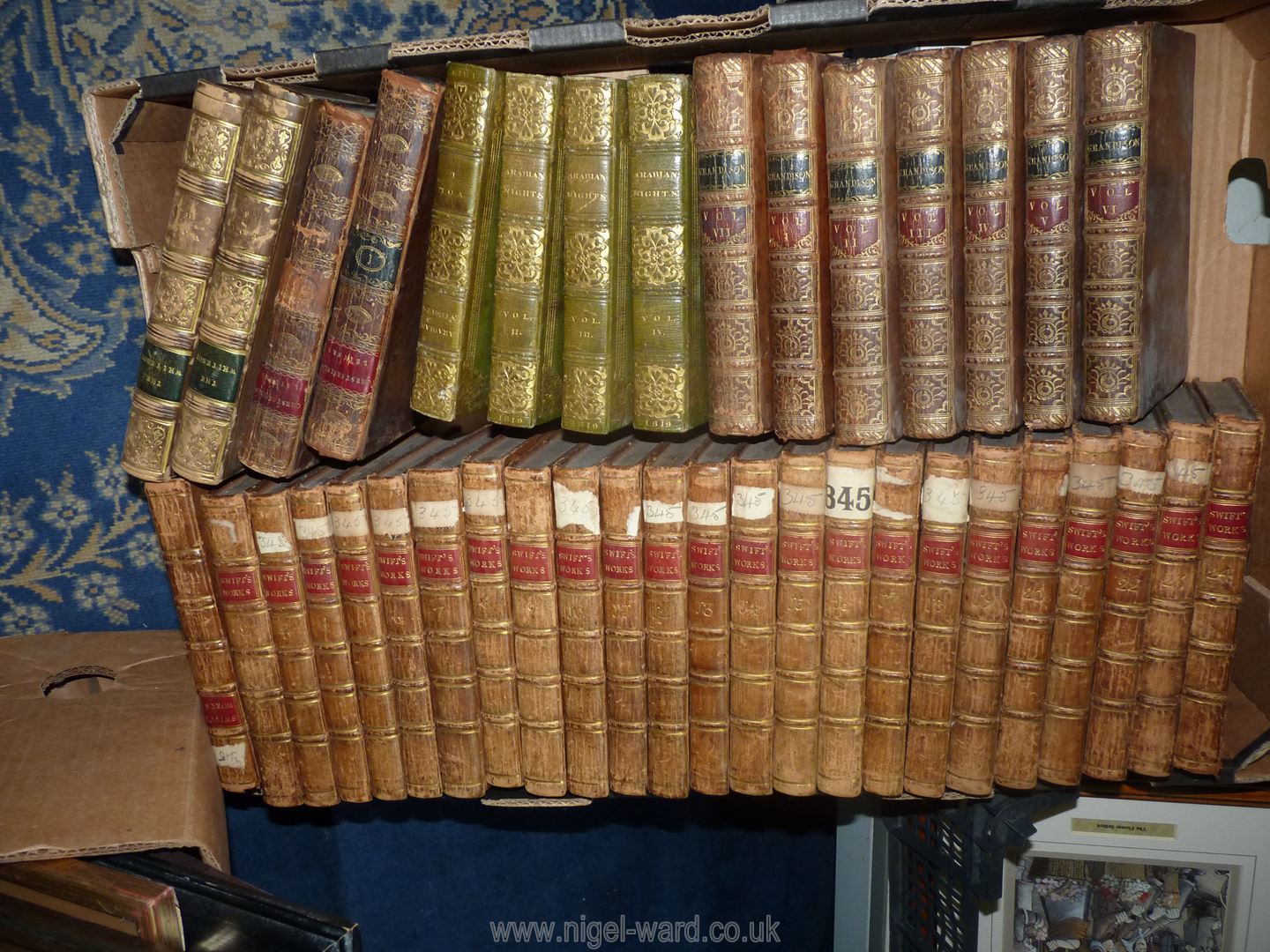 A quantity of leather bound books to include 24 volumes of Swift's works, - Image 106 of 107