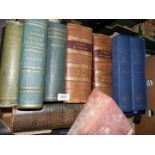 A quantity of books to include two leather bound volumes - Imperial Dictionary,