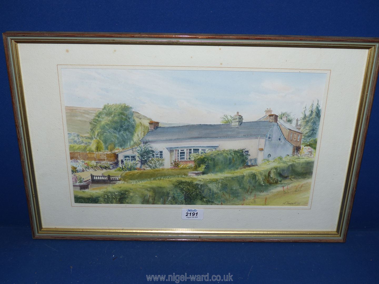 A framed and mounted watercolour, signed lower right A. - Image 3 of 3