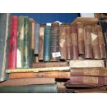 A box of books to include Charles Dickens 'Waverley' novels, 'The Wonder book of ships', etc.