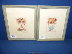 A pair of limited edition Jacqueline Marshall prints depicting jugs of flowers; no.