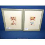 A pair of limited edition Jacqueline Marshall prints depicting jugs of flowers; no.