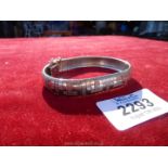 A sterling silver fancy flat bracelet in Greek Key design, approx. 19cm x 1.2cm.