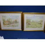 A pair of Limited Edition prints by K. W. Burton; 'Knightwick Worcestershire' no.
