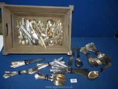 A box of silver plated Kings pattern cutlery.