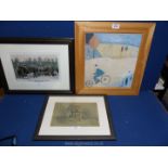 A framed and mounted Pencil sketch of an Old cottage, initialed lower right A.J.S.