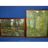 A pair of framed Prints of woodland scenes by Joseph Farquharson R.A.