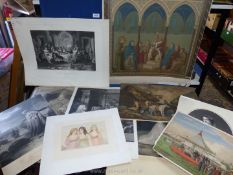 A quantity of large prints and engravings.