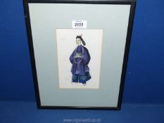 A 19th c. Chinese Watercolour of a dignitary.