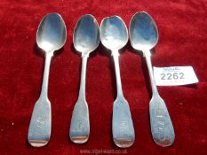 Four Silver teaspoons to include; Exeter 1861, London 1891 Robert Stedding,