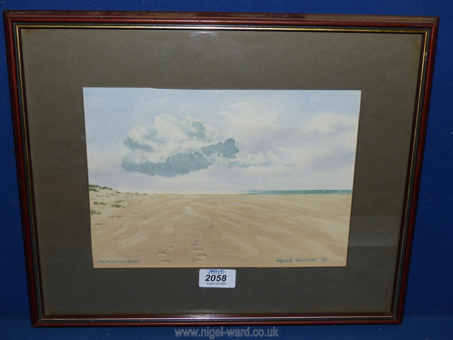 A Meurig Williams Watercolour, Malltraeth sands, 15 3/4'' x 13''. - Image 2 of 2
