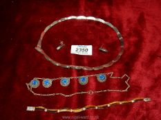 A small quantity of continental silver including 'Mexico 950' bracelet and necklace and earring set