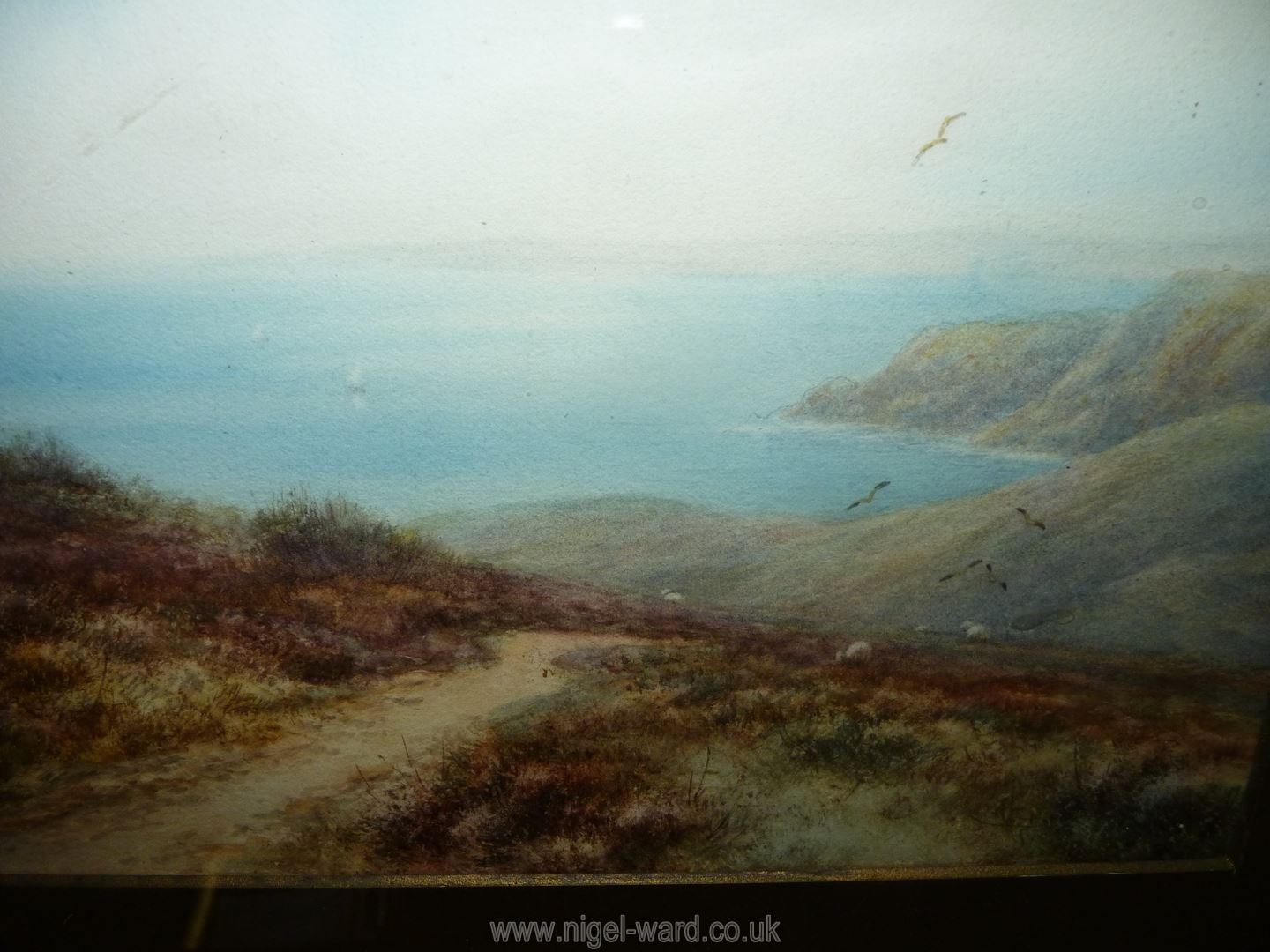 A framed and mounted watercolour depicting a coastal scene, signed lower left 'F. Parr'. - Image 5 of 5