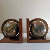 A pair of attractive and unusual vintage globe Bookends,