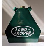 A 'Land Rover' jerry can, 13 ins wide x 13 ins high.