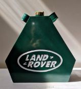 A 'Land Rover' jerry can, 13 ins wide x 13 ins high.