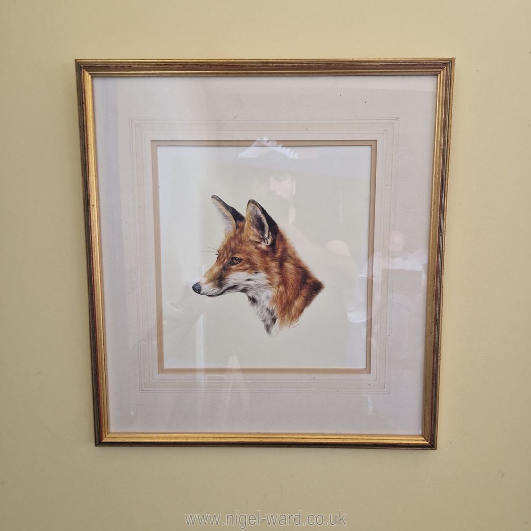 Two fox animal portrait prints by Ann Seward: a limited edition fox portrait print (140/300) and - Image 3 of 5