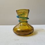 A small art nouveau glass vase in the manner of Kralik,