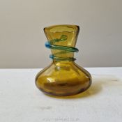 A small art nouveau glass vase in the manner of Kralik,