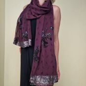 Donna Karan New York: a rare and long vintage (pre DKNY) woven fabric Scarf/shawl from the early