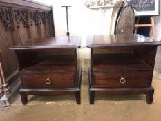 A pair of vintage Stag ‘Minstrel’ bedside cabinets.