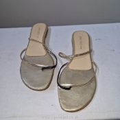 Jimmy Choo: a pair of sandals in silver and black size 39 ½ in good used condition with wear