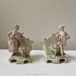 A pair of Thuringian biscuit figures, c.