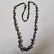 A very fine quality vintage Venetian glass necklace composed of graduated millefiori beads,