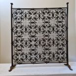 A very attractive vintage wrought iron fire screen in the French Louis XIV style,