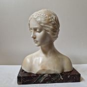 Atrributed to Guglielmo Pugi an unsigned late 19th-early 20th century Florentine art nouveau marble