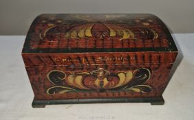 A scarce vintage hand painted Swedish folk art jewellery box from Sodertalje (near Stockholm),