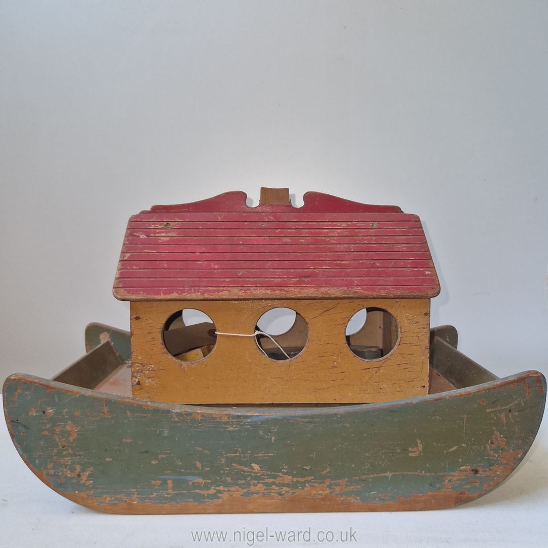 Tiger Toys of Petersfield: An early vintage wooden toy Noah’s Ark with 24 animals; - Image 5 of 6