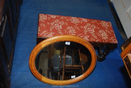 Oval mirror and duet stool