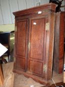 Corner Cupboard with brass hinges, 40'' high.
