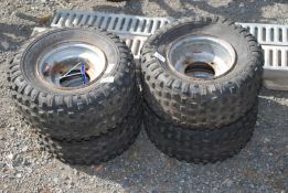 Four quad bike wheels and tyres 16/8.