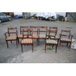 Eight Dining Chairs including two carvers,