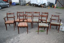 Eight Dining Chairs including two carvers,