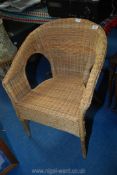A wicker Conservatory chair.