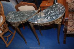 Two hall Console Tables with faux marble tops