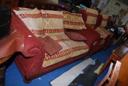 A two seater settee and 2 chairs.