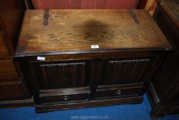 A Blanket chest with 2 drawers to the base 34" wide x 17" deep x 26" high.