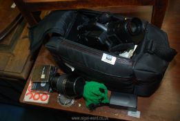 Miscellaneous tapes, cine camera, filters and lenses.