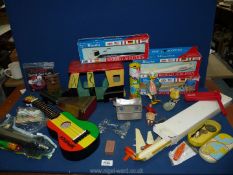 Miscellaneous toys including boxed World Airlines, Ukelele, Viewmaster, etc.